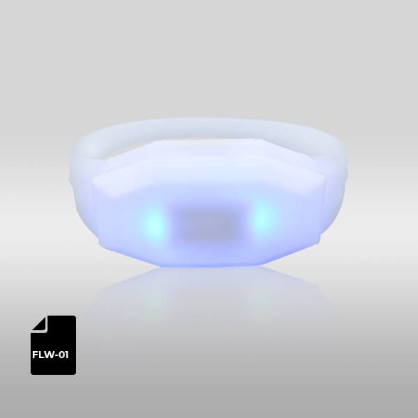 Vibrant LED wristband enhancing event experiences.