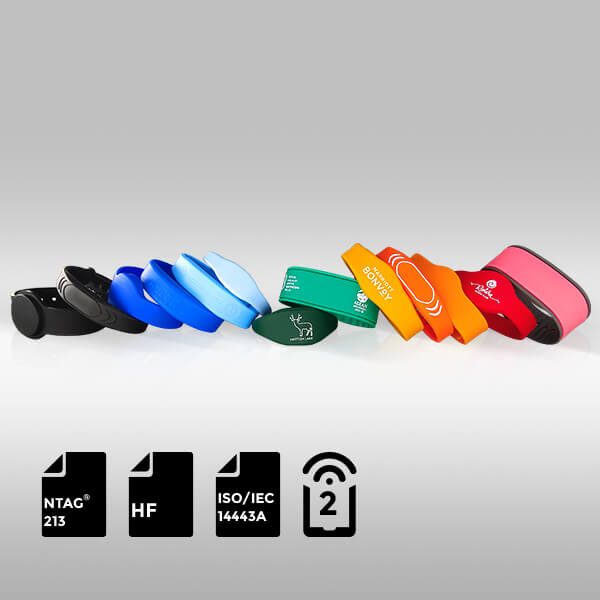 HF RFID Silicone Wristband NTAG213 for NFC access and cashless payment