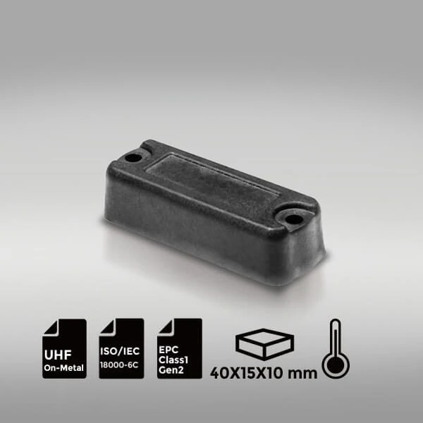 Heat resistant PEEK RFID On-Metal Tag with NXP UCODE 8 for extreme industrial asset tracking