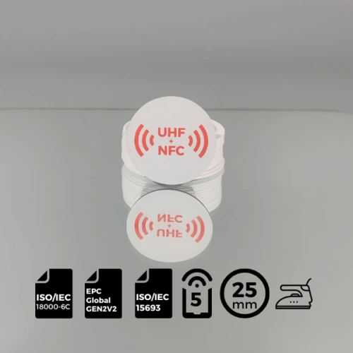 UHF Garment Badge EM4425 dual-frequency RFID label for apparel