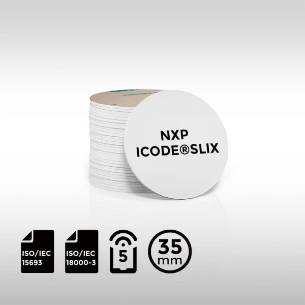 HF RFID Tag PET and 3M Adhesive NXP ICODE DNA for asset tracking and access control