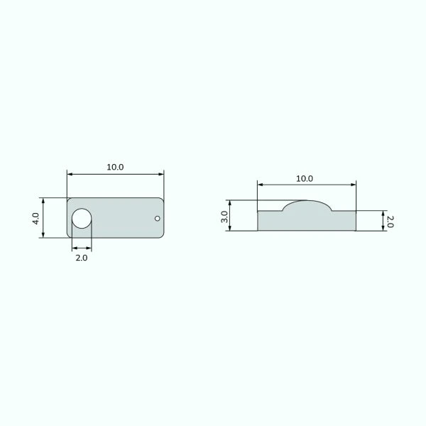 On-Metal PCB UHF RFID Tag dimensions